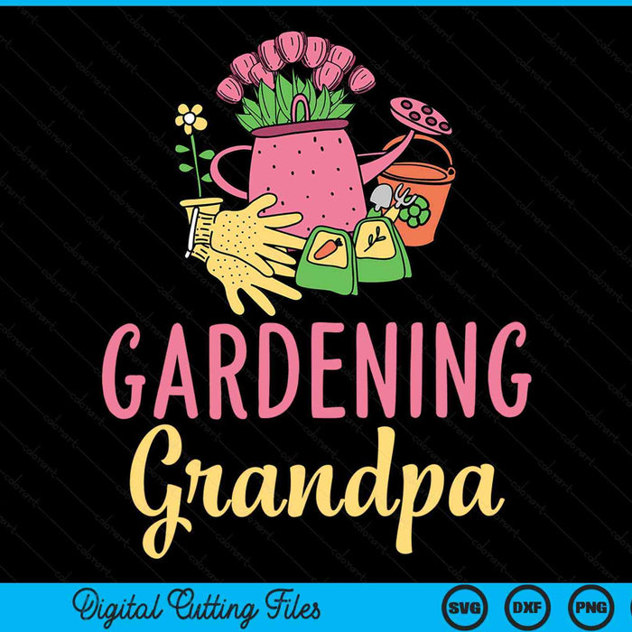 Cute gardening grandpa vegetable garden gardener SVG cut file