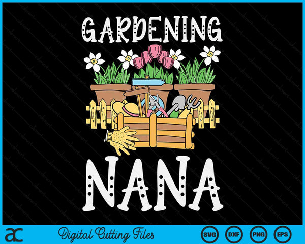 Schattig tuinieren Nana moestuin tuinman SVG PNG digitale afdrukbare bestanden