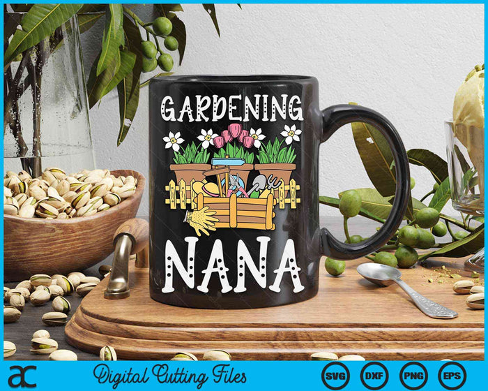 Schattig tuinieren Nana moestuin tuinman SVG PNG digitale afdrukbare bestanden