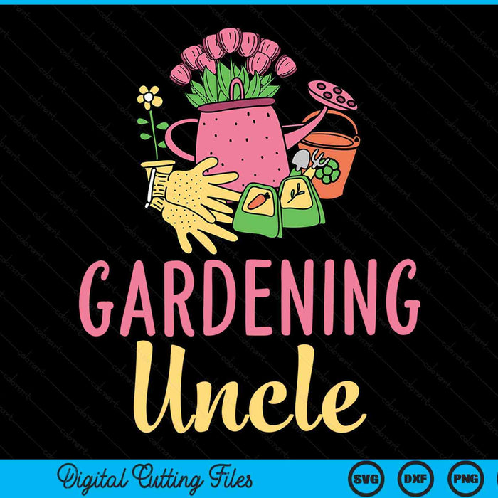 Cute gardening uncle vegetable garden gardener SVG PNG cut file for Cricut