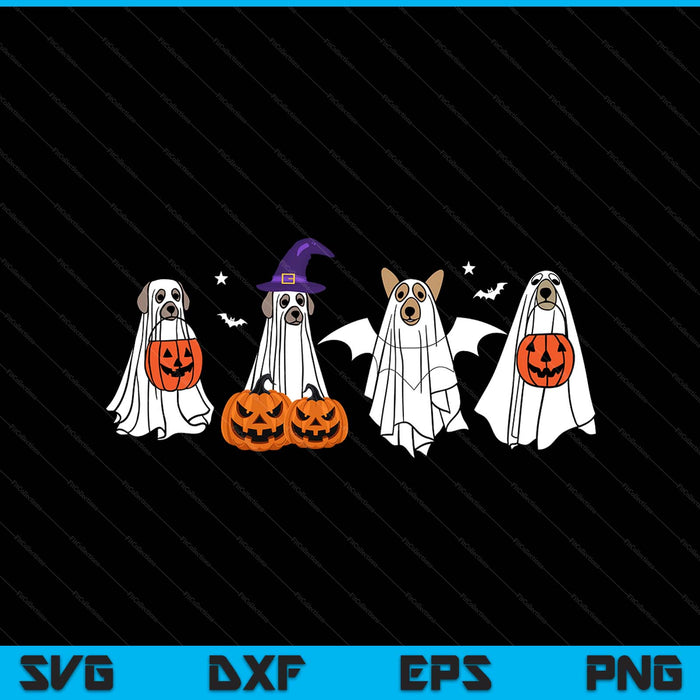 Cute ghost dogs Halloween dog lover costume SVG PNG cut file for Cricut
