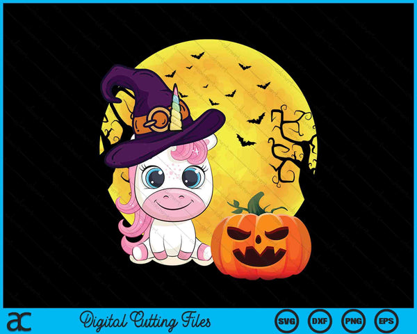 Cute Halloween witchy unicorn SVG cut file