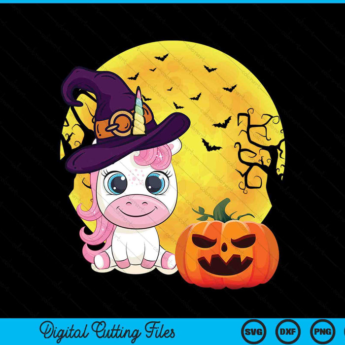 Cute Halloween witchy unicorn SVG cut file