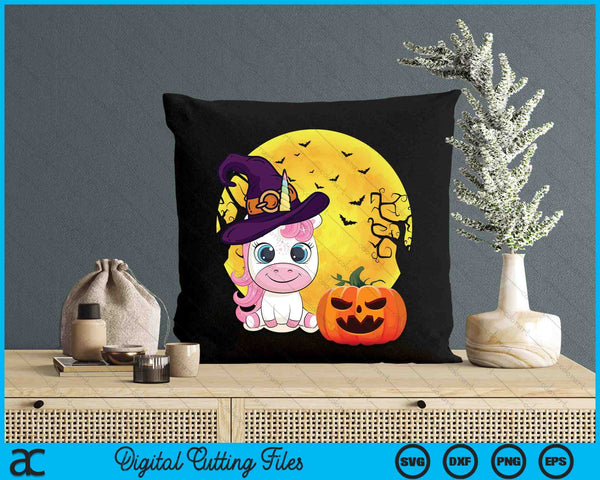 Cute Halloween Girls Women Witchy Unicorn Halloween SVG PNG Digital Cutting File