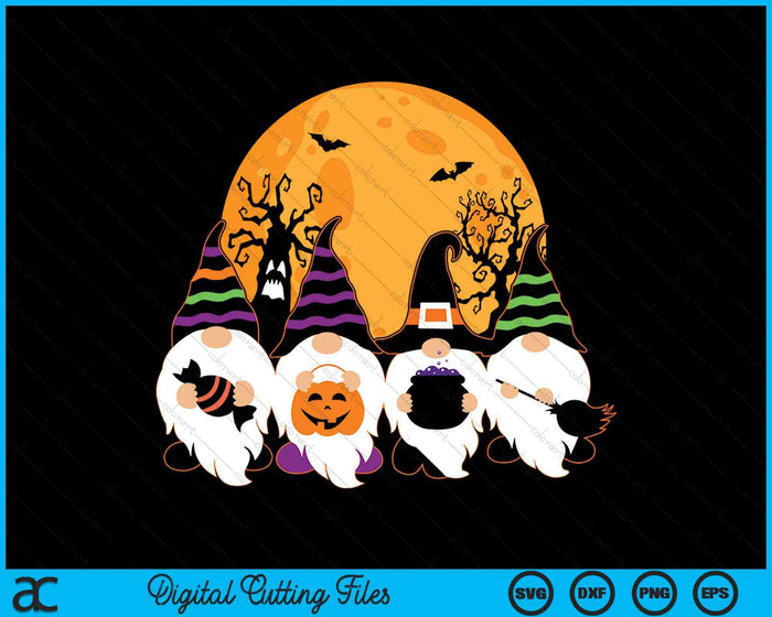 Leuke Halloween Gnome Spooky tuinieren truc of behandelen SVG PNG digitale snijbestanden