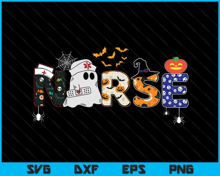 Halloween Nurse Zombie Halloween Pattern SVG PNG Digital Cutting Files