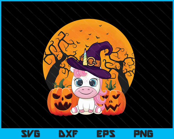 Cute Halloween witchy unicorn SVG cut file