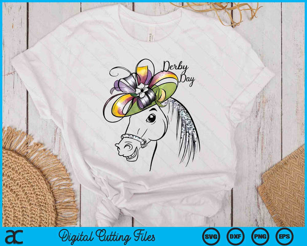 Cute Horse 150th Derby Day 2024 Horse Racing Fascinator Hat SVG PNG Digital Printable Files