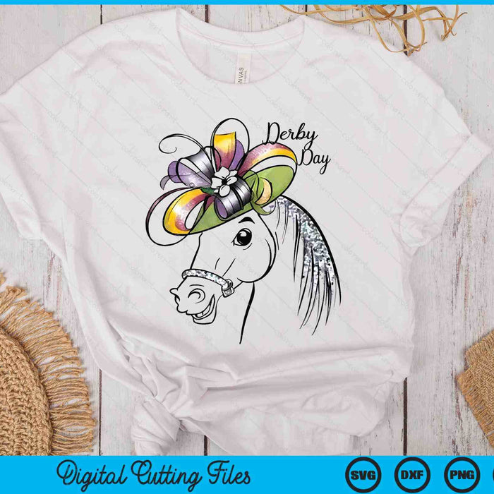 Cute Horse 150th Derby Day 2024 Horse Racing Fascinator Hat SVG PNG Digital Printable Files