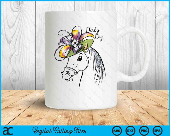 Cute Horse 150th Derby Day 2024 Horse Racing Fascinator Hat SVG PNG Digital Printable Files
