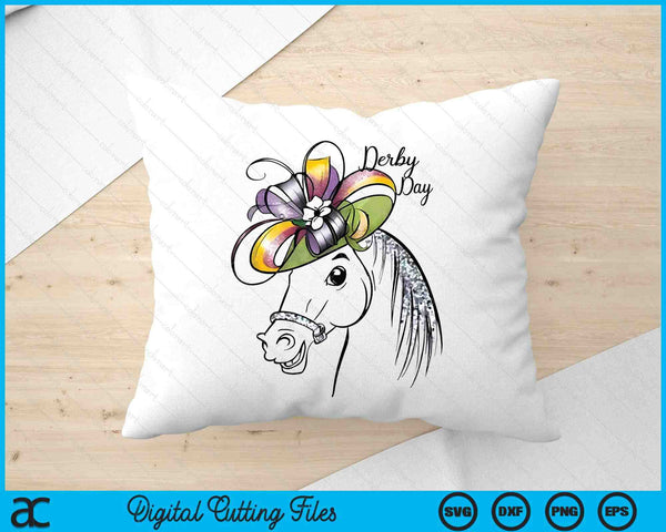 Cute Horse 150th Derby Day 2024 Horse Racing Fascinator Hat SVG PNG Digital Printable Files