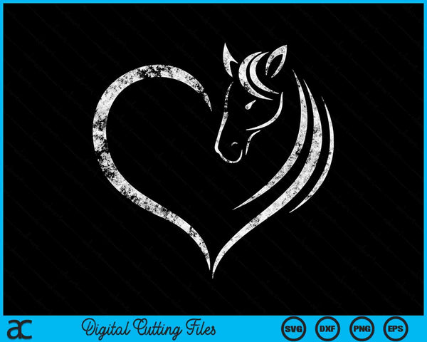 Cute Horse and Heart SVG PNG Digital Cutting Files