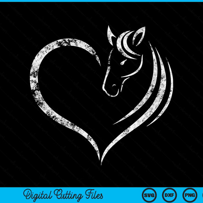 Cute Horse and Heart SVG PNG Digital Cutting Files