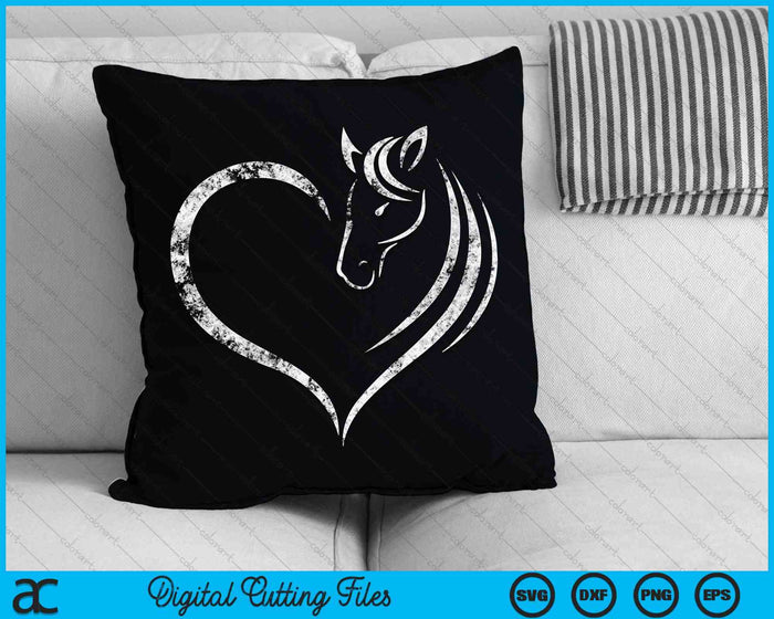 Cute Horse and Heart SVG PNG Digital Cutting Files