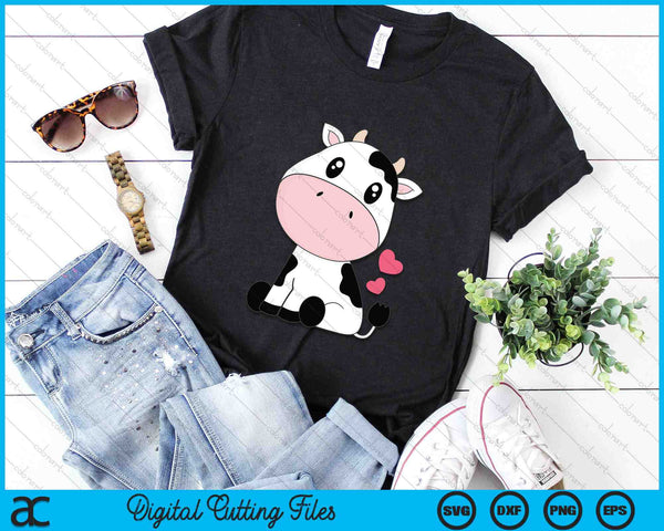 Cute Kawaii Cow Print Black White Cow Animal SVG PNG Digital Cutting Files