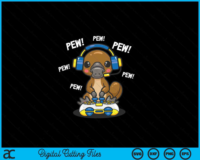 Cute Kawaii Gamer Platypus Lover SVG PNG Digital Printable Files