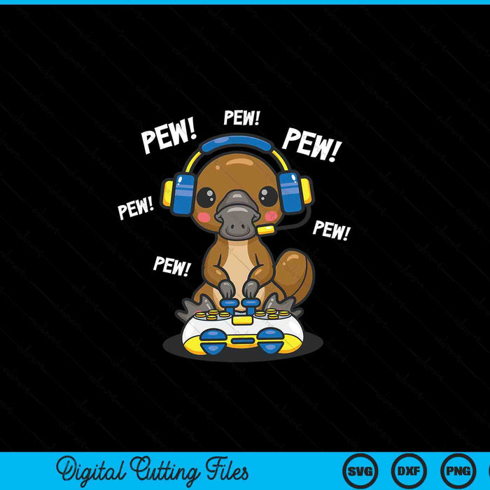 Cute kawaii gamer platypus lover SVG cut file