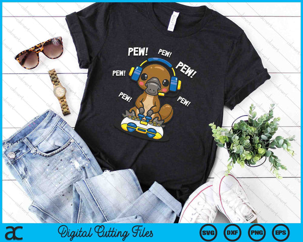 Cute Kawaii Gamer Platypus Lover SVG PNG Digital Printable Files