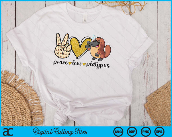 Cute Kawaii Peace Love Platypus Lover SVG PNG Digital Printable Files