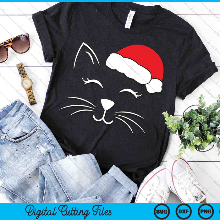 Cute Santa Cat Lover Christmas SVG PNG Digital Printable Files