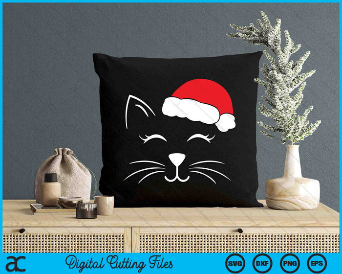 Cute Santa Cat Lover Christmas SVG PNG Digital Printable Files