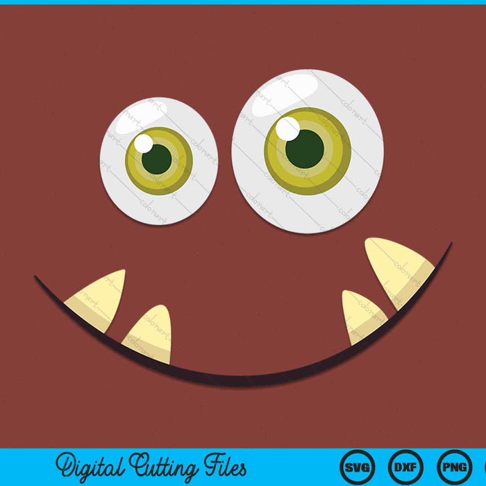 Cute scary monster face Halloween costume SVG cut file