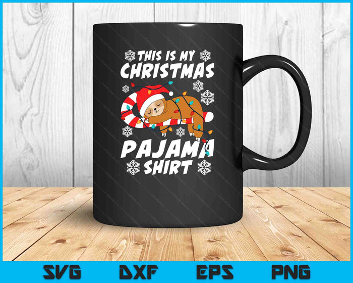 Cute Sleeping Sloth Xmas This Is My Christmas Pajama SVG PNG Digital Printable Files