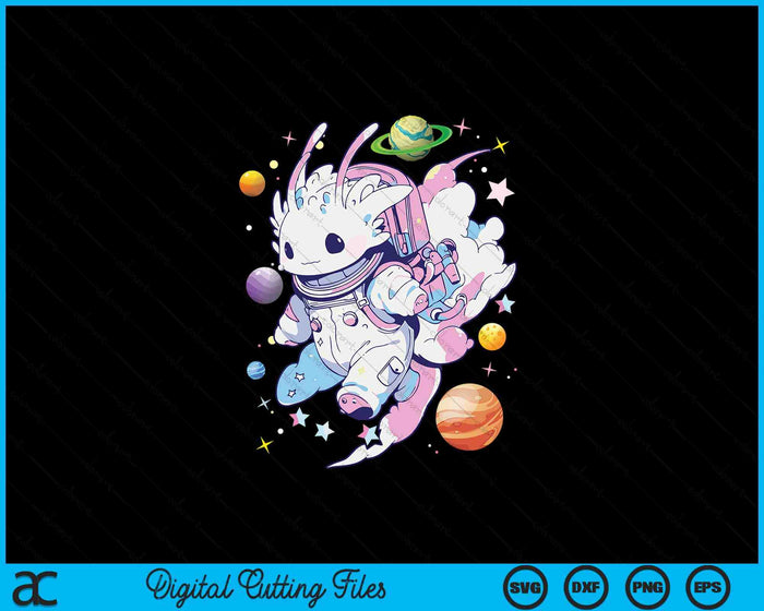 Cute Space Galaxy Axolotl Pastel Goth Aesthetic SVG PNG Digital Printable Files