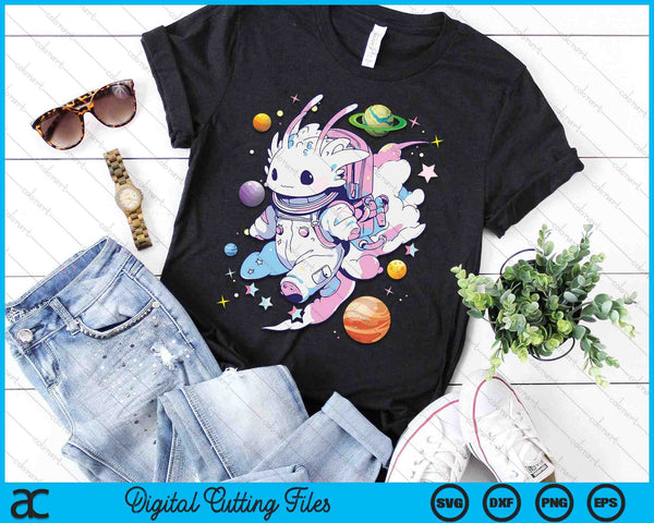 Cute Space Galaxy Axolotl Pastel Goth Aesthetic SVG PNG Digital Printable Files