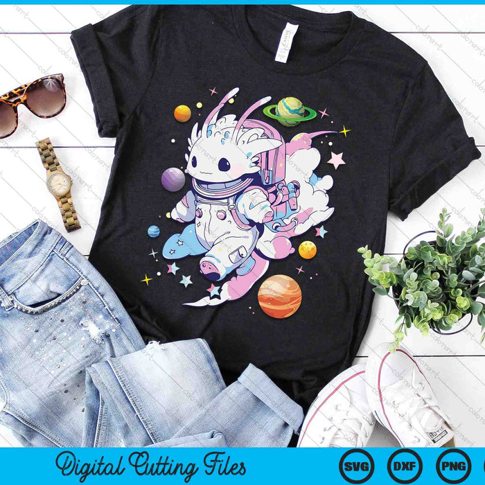 Cute Space Galaxy Axolotl Pastel Goth Aesthetic SVG PNG Digital Printable Files