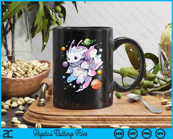 Cute Space Galaxy Axolotl Pastel Goth Aesthetic SVG PNG Digital Printable Files