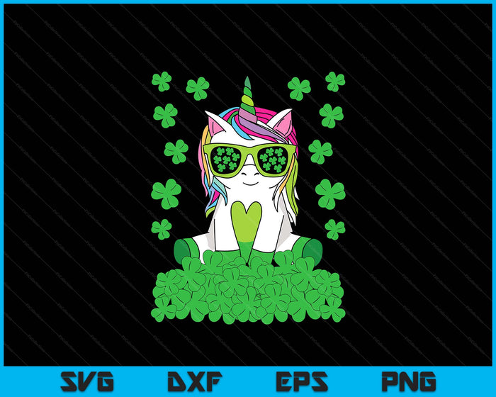 Cute St. Patrick's Day Unicorn Lepricorn Shamrock Girls Kids SVG PNG Digital Printable Files