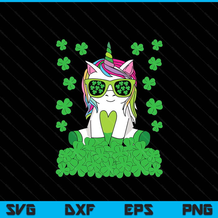 Cute St. Patrick's Day unicorn lepricorn shamrock SVG cut file