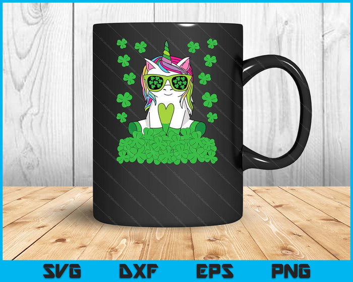 Cute St. Patrick's Day Unicorn Lepricorn Shamrock Girls Kids SVG PNG Digital Printable Files