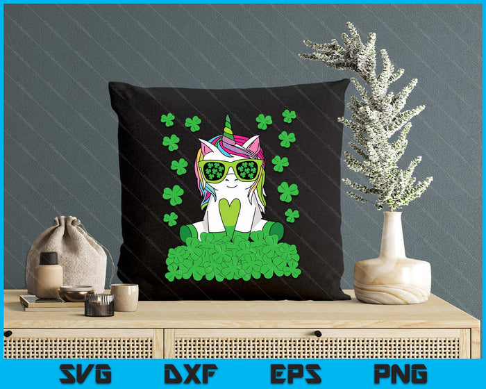 Cute St. Patrick's Day Unicorn Lepricorn Shamrock Girls Kids SVG PNG Digital Printable Files