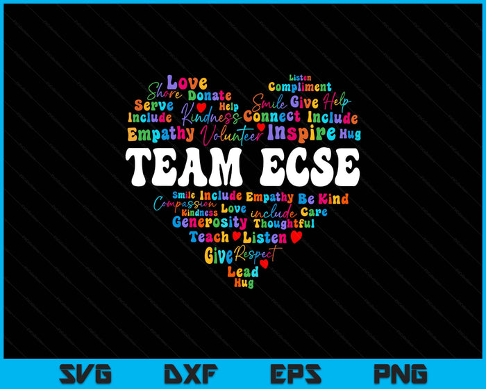 Cute Team ECSE Appreciation Week back to school Teacher SVG PNG Digital Printable Files