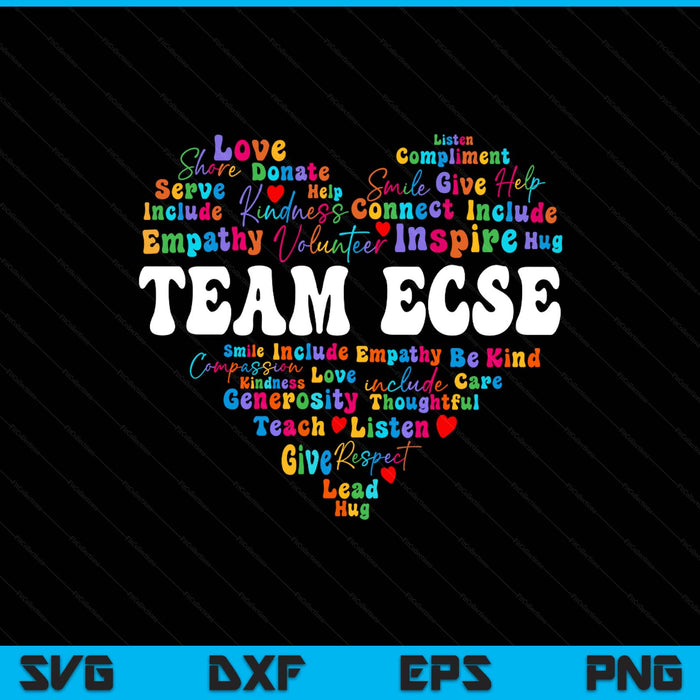 Cute Team ECSE Appreciation Week back to school Teacher SVG PNG Digital Printable Files