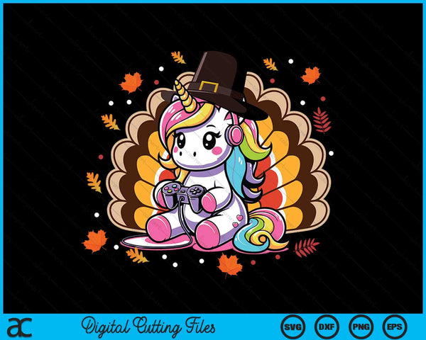 Cute Thanksgiving toddler turkey unicorn SVG cut file