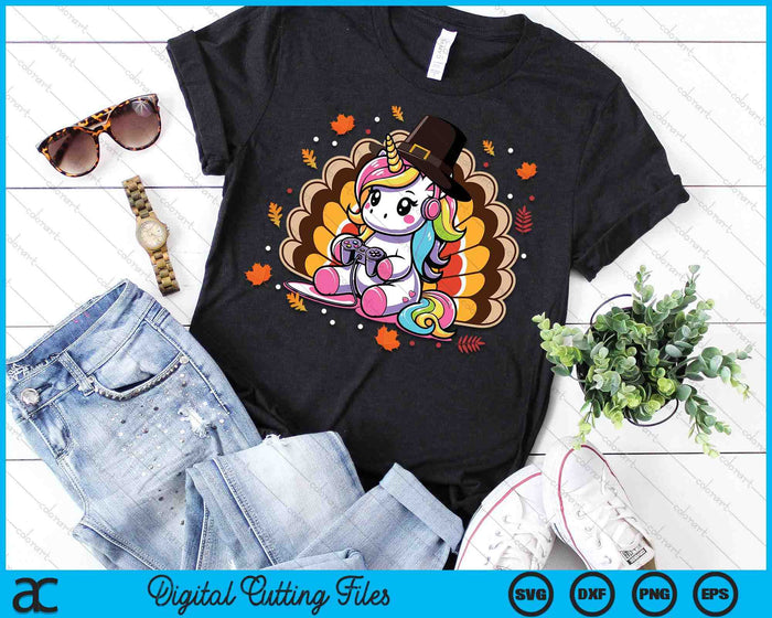 Cute Thanksgiving Toddler Turkey Unicorn SVG PNG Digital Printable Files