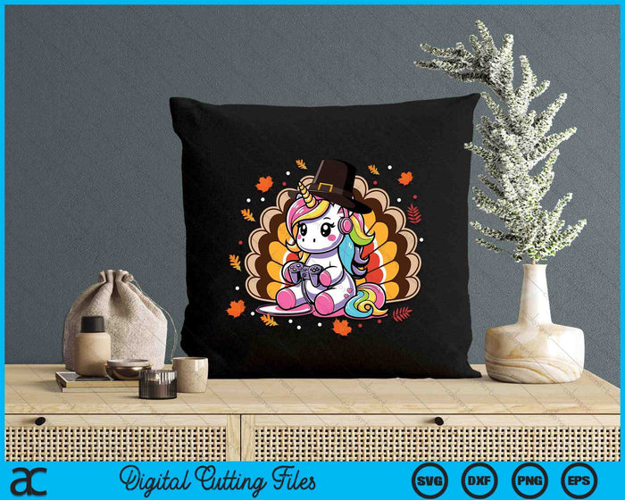 Cute Thanksgiving Toddler Turkey Unicorn SVG PNG Digital Printable Files