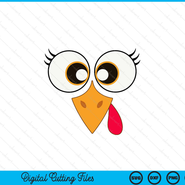 Cute Thanksgiving turkey face turkey day SVG cut file