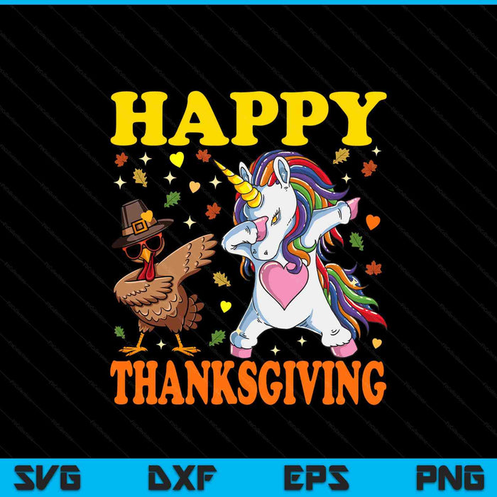 Cute unicorn Thanksgiving for girls pilgrim hat turkey SVG cut file