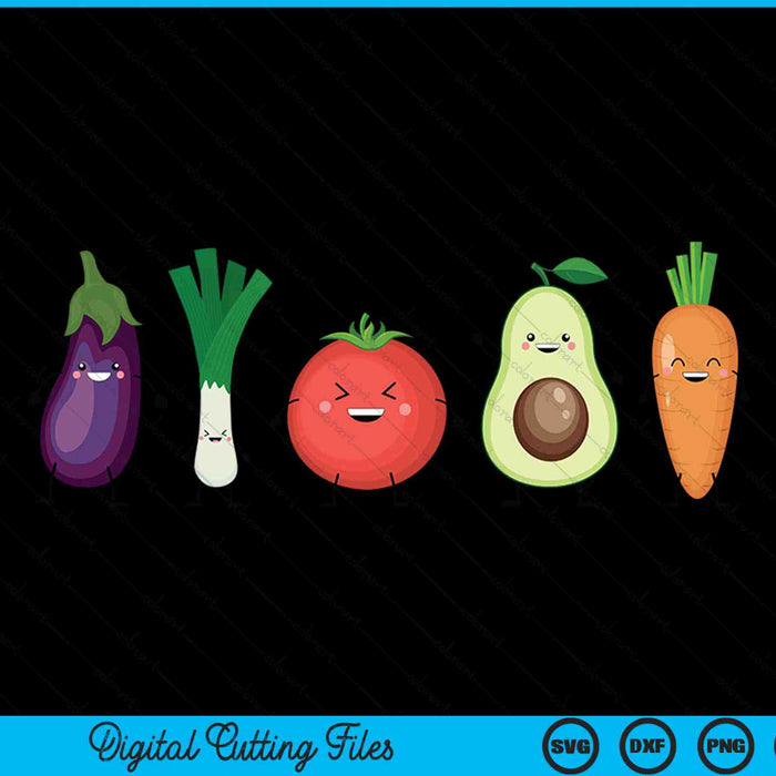 Cute Vegetable Healthy Veggie Vegan Gardening SVG PNG Digital Printable Files