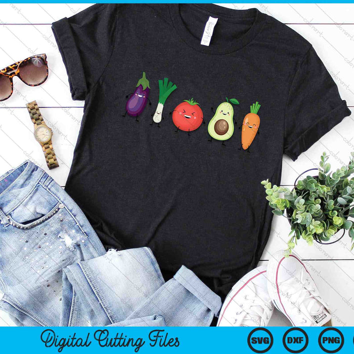 Cute Vegetable Healthy Veggie Vegan Gardening SVG PNG Digital Printable Files