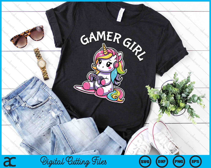 Cute Video Game Gaming Unicorn Gamer Girl SVG PNG Digital Cutting File