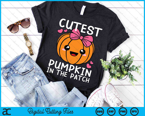 Cutest Pumpkin In The Patch Halloween Thanksgiving SVG PNG Digital Cutting Files