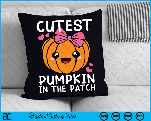 Cutest Pumpkin In The Patch Halloween Thanksgiving SVG PNG Digital Cutting Files