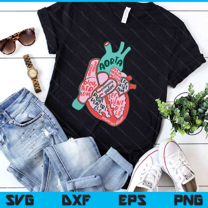 Cvicu Cardiac Nurse Human Heart Anatomy Cardiology Biology SVG PNG Digital Printable Files
