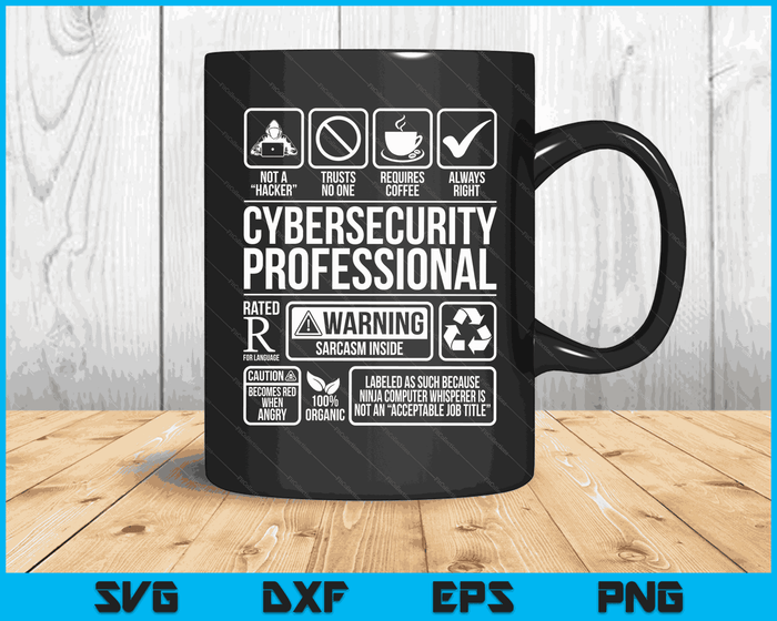 Cybersecurity Professional Hacker Certified Tech Security SVG PNG Digital Cutting Files