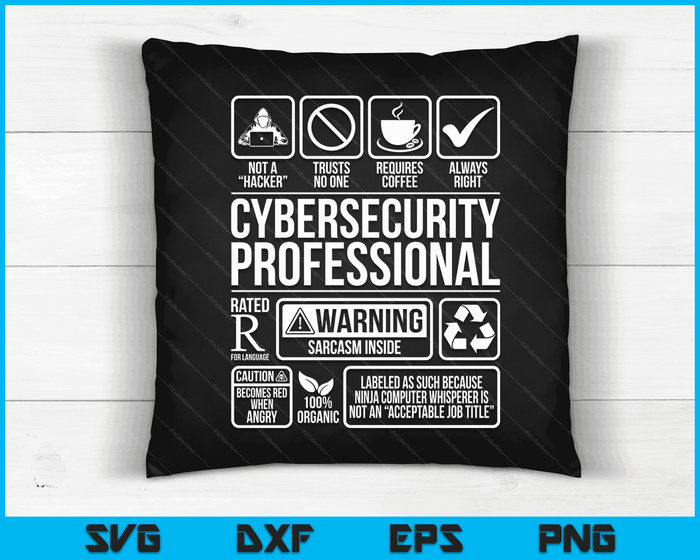 Cybersecurity Professional Hacker Certified Tech Security SVG PNG Digital Cutting Files